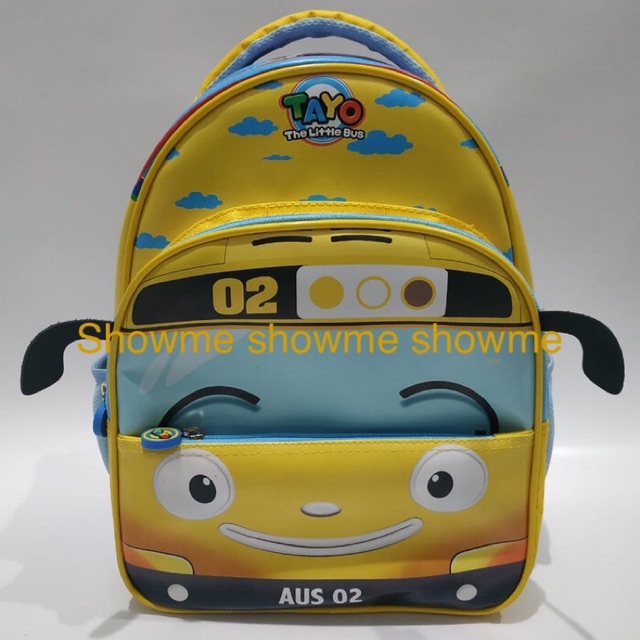 Showme promo tas ransel anak sekolah PAUD -  TK - PLAYGROUP - 3D BUS IMUT KUNING