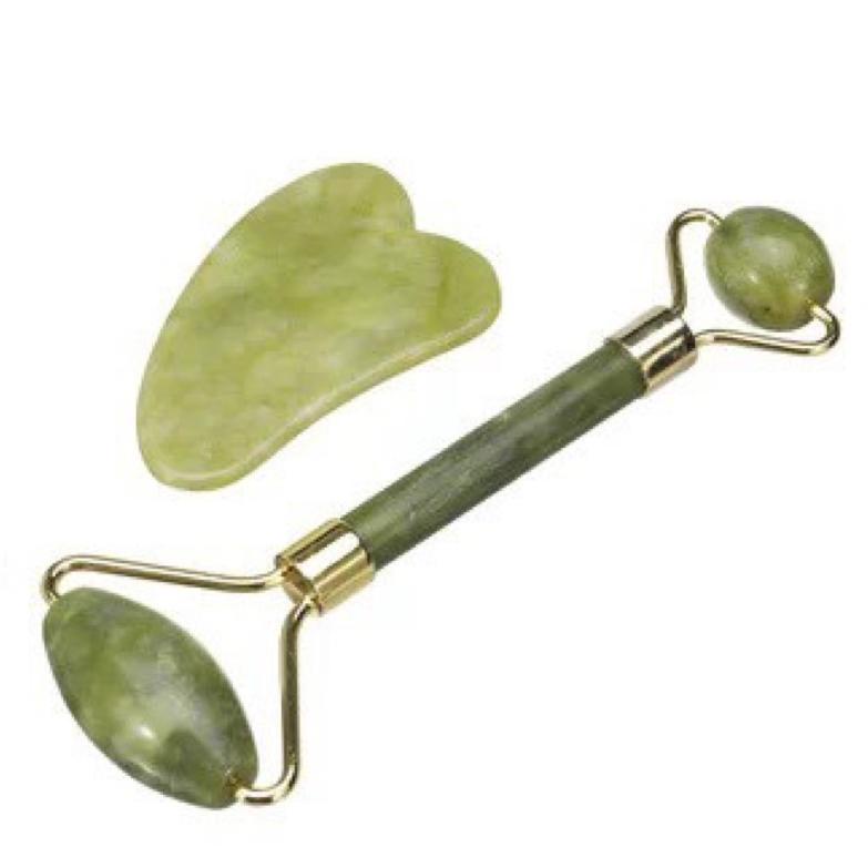 [PRODUK HIHD8] Jade Roller Face Roller Gua Sha Guasha Premium Real Jade Stone Roller Batu Giok Gua S