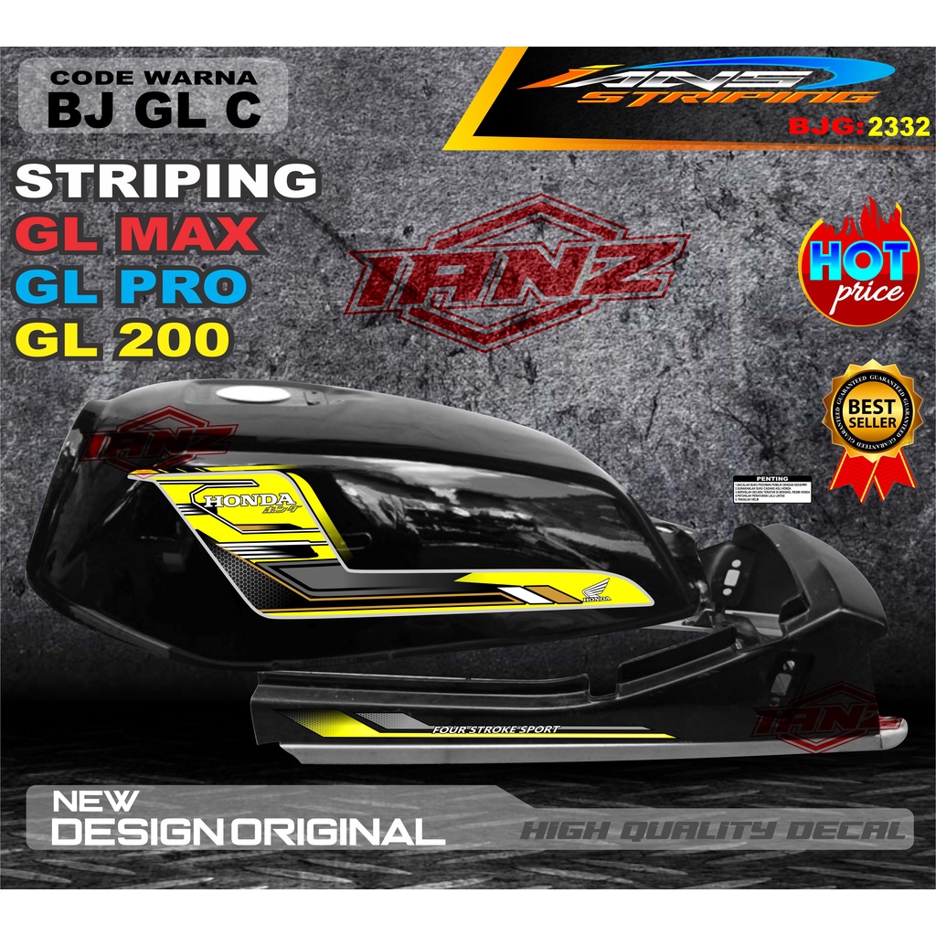 CUSTOM STRIPING GL PRO TERBARU / STIKER MOTOR GL TERMURAH / STRIPING MOTOR GL 100 / STIKER MOTOR