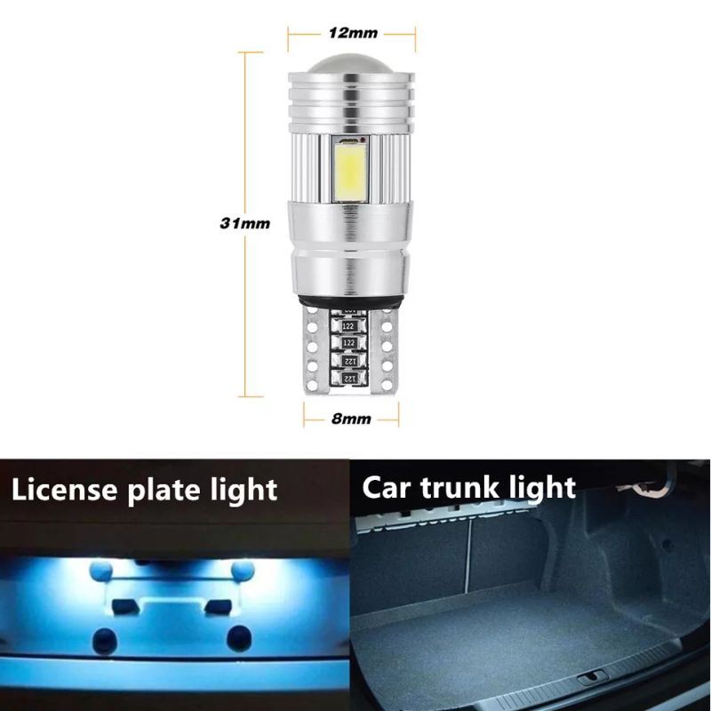 Lampu Spextrum Mobil Led Senja T10 Canbus 6 Smd Proyektor Sen Belok Mundur Kabin Plat Nomor 12V 3W