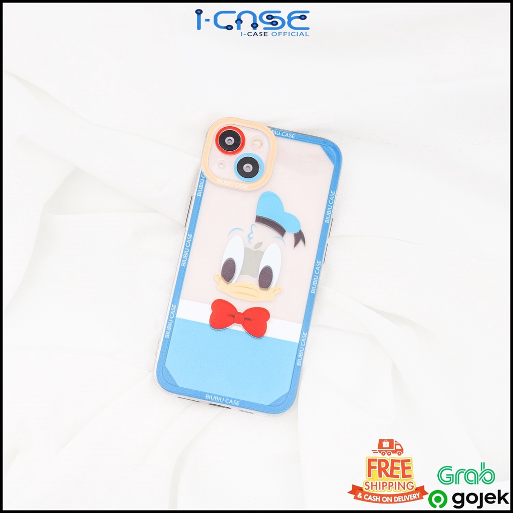 Soft Case For iPhone 7 8 SE 7+ 8+ X XR XS 11 12 13 Mini Pro Max Cartoon Disney Donald Duck Full Lens Cover