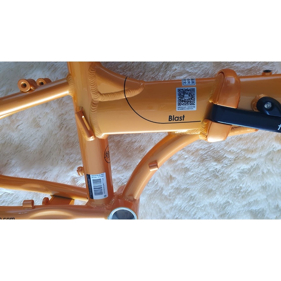 Frame Fork plus Handlepost Fnhon Blast V Brake 20 22 inch Warna Orange Alloy