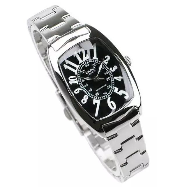 Casio Standard - LTP-1208D-1B - Jam Tangan Wanita - Silver Black - Stainless Steel