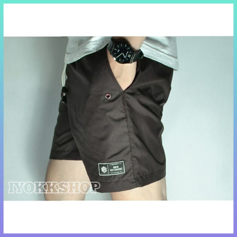 ORIGINAL NOIR VETEMENTS COKLAT TUA Celana Santai Celana Pantai Celana Futsal Celana Jogging Celana Boxer Celana Olahraga Celana kolor Celana Pendek Pria Celana Pendek Wanita IYOKKSHOP