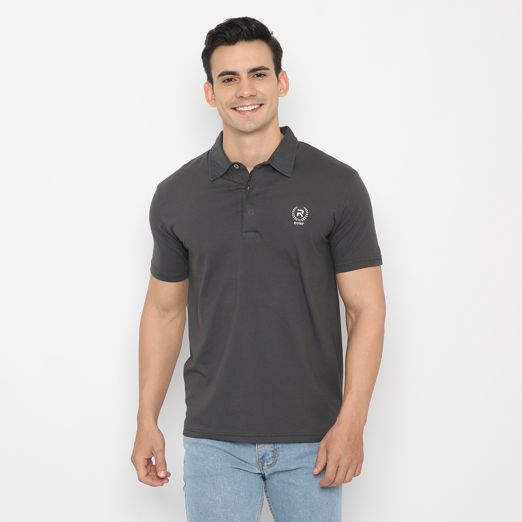ROMP Kaos Kerah Polo Pria Spandex - Abu 2J21.62