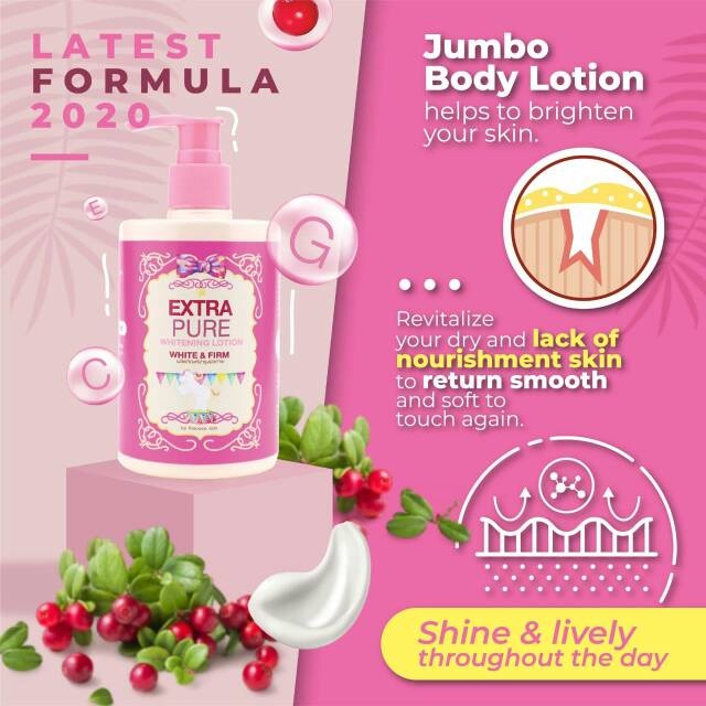 BPOM EXTRA PURE (SIANG)SPF 100 PA+ WHITENING HANDBODY / BODYLOTION / BODY LOTION PEMUTIH BADAN 300ML