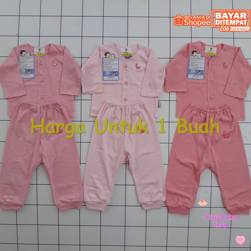 Setelan Piyama Panjang Bayi Bahan Premium Cotton BABYHAI Edisi Khusus Warna PINK 1 PCS