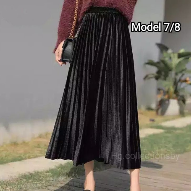 ROK PLISKET BLUDRU PREMIUM  / VELVET SKIRT / ROK PLISKET BLUDRU PANJANG