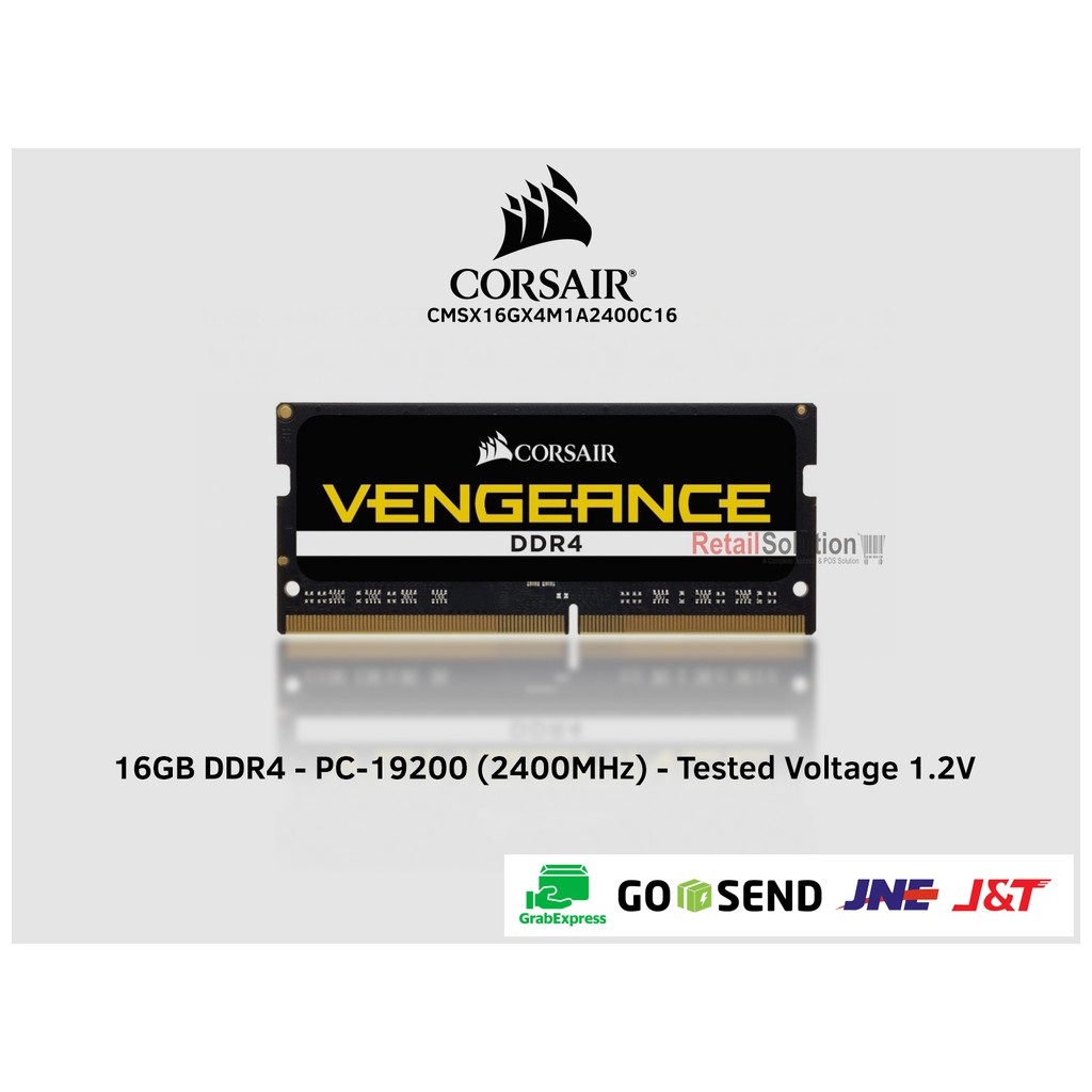 RAM Corsair Vengeance 16GB DDR4 2400MHz SODIMM - CMSX16GX4M1A2400C16
