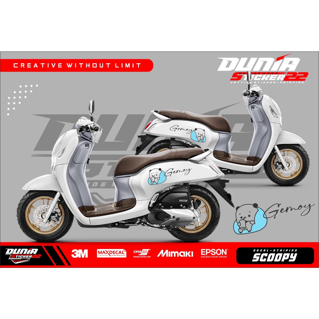 STICKER CUTTING SCOOPY MOTIF GEMOY/ STICKER SCOOPY CUSTOM/ STICKER CUTTING SCOOPY TERMURAH-D22-2022
