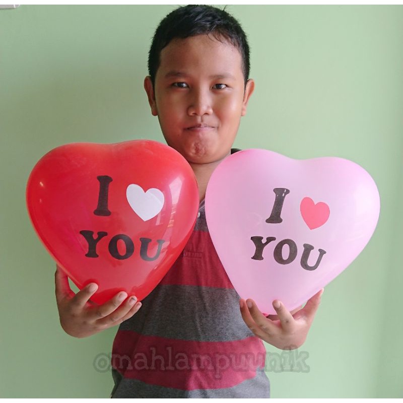 Balon Latex Bentuk Hati/Balon Latex Love Warna/Balon Latex I Love You Warna Murah
