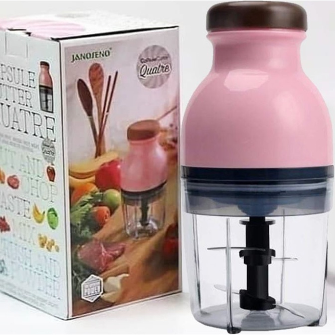 BLENDER PORTABLE CAPSULE CUTTER QUATRE ORIGINAL /  KAPSUL PENGGILING DAGING / BLENDER JUMBO-CAPSUL PINK 4P