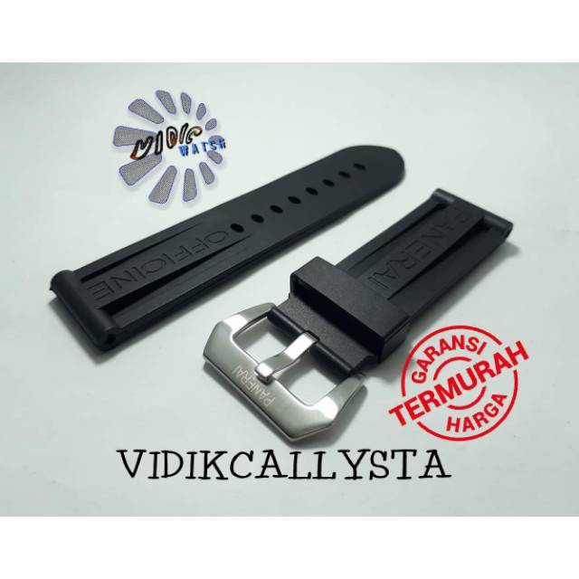 STRAP TALI JAM PANERAI 26 MM RUBBER OFFICINE PANERAI ITALY LOGO BLACK 26MM