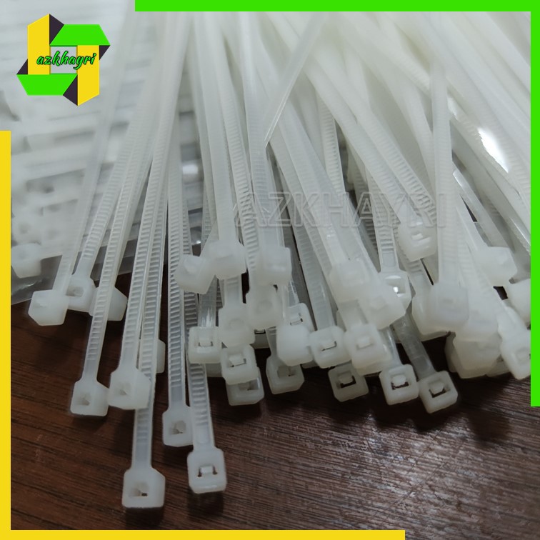 Kabel Cable Ties Tie Tis Tali Alat Pengikat Pendek Putih 100 pcs 100 150mm