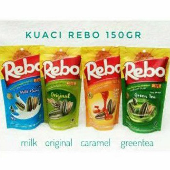 

Kuaci REBO snack makanan rasa ORIGINAL / CARAMEL / MILK / GREEN TEA 150gr