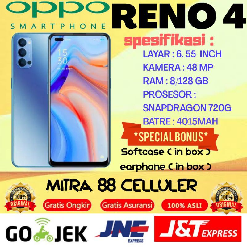 OPPO RENO 4 8/128 GARANSI RESMI OPPO INDONESIA | Shopee