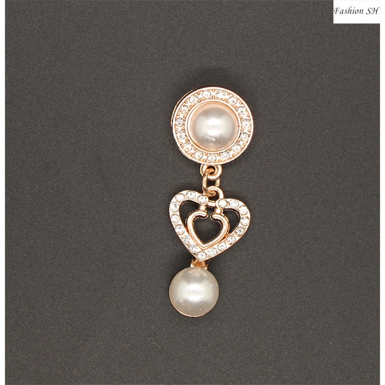 Bros Peniti Desain Hati Ganda Hias Mutiara Imitasi Untuk Wanita M70058