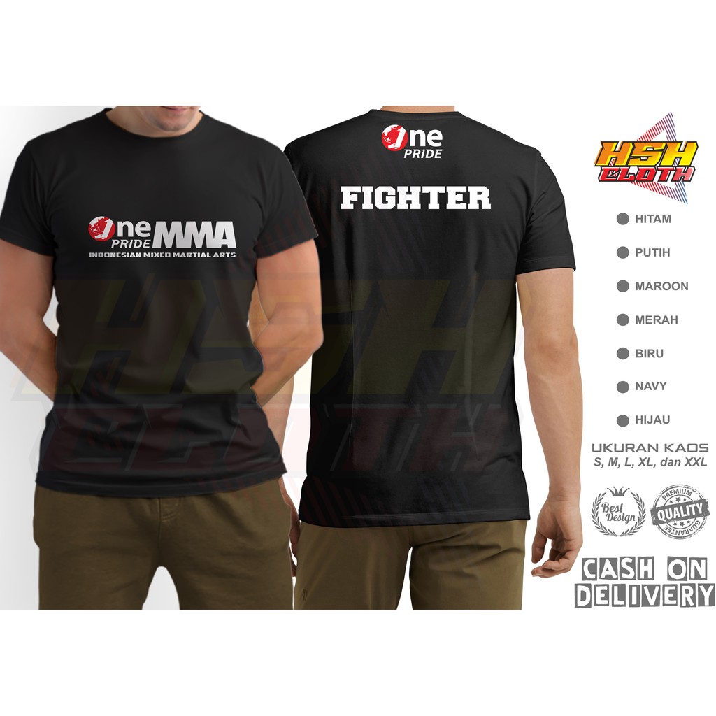 Baju Kaos Distro MMA One Pride MMA Fighter Sport Bisa Custom - HSHCloth