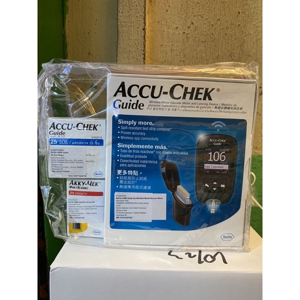 Accu Chek Guide Glucose Meter + 25 Strip + 24 Lancet Accu Check accucheck Guide Original