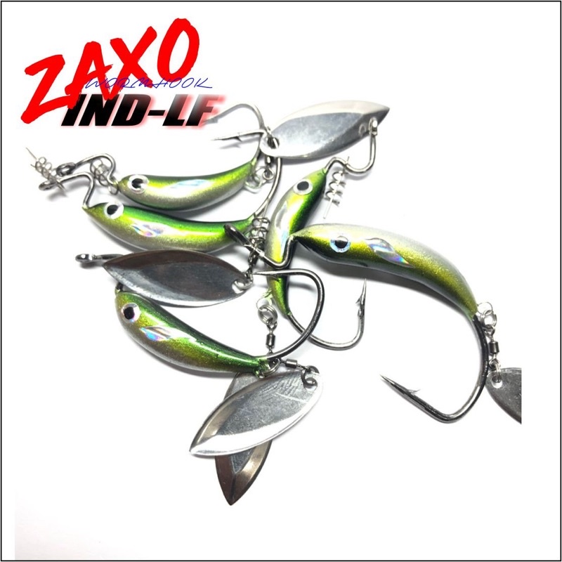 Wormhook blade spiner realis Zaxo Dengan Pemberat size 1/0 2/0 3/0 4/0 5/0