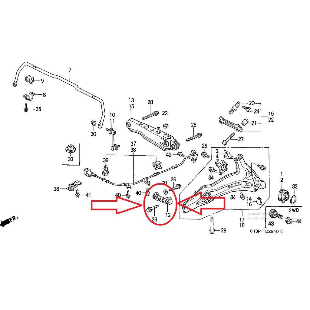 arm compensator belakang civic ferio 1996 1997 1998 1999 2000 crv gen1