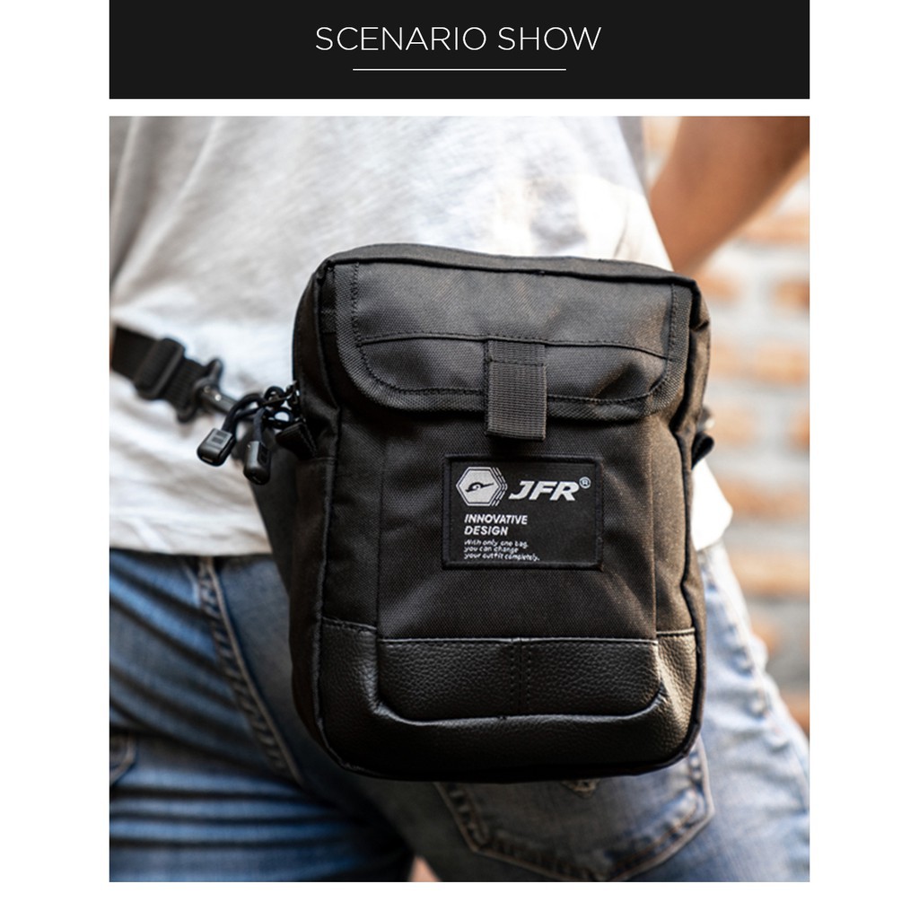 Tas Pria Tas Selempang Pria SlingBag Tas Travel Tas Branded Original  Murah JFR JT12 Hitam