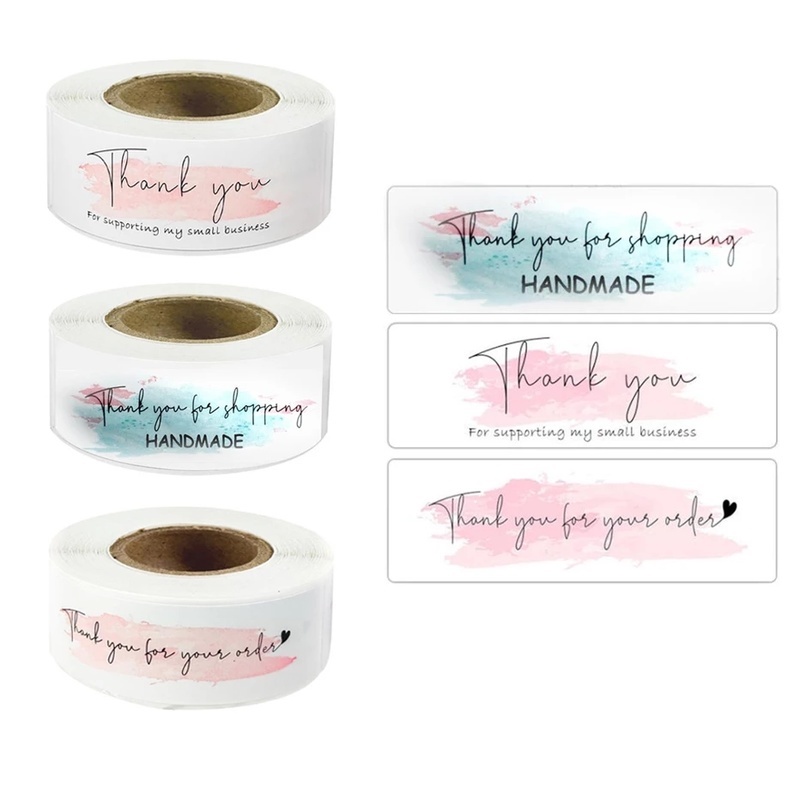 120PCS/Roll Thank You Stickers for Envelope Seal Labels Birthday Party Gift Packaging Decor Tags