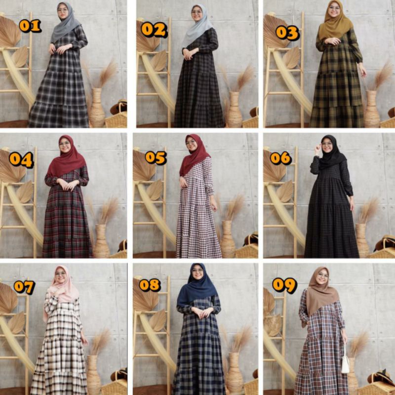 DRESS SQUARE FLANEL ORIGINAL BY GREENISM BEST QUALITY // GAMIS BUSUI // TERLIHAT AWET MUDA // KEKINI