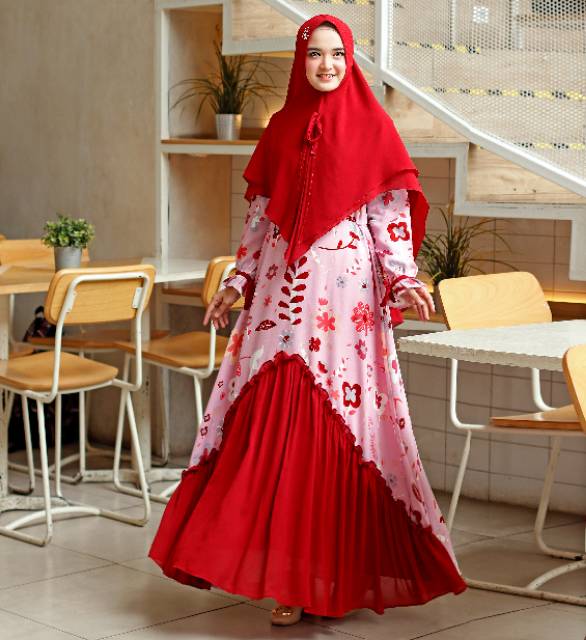 Flora gamis set original nararya premium