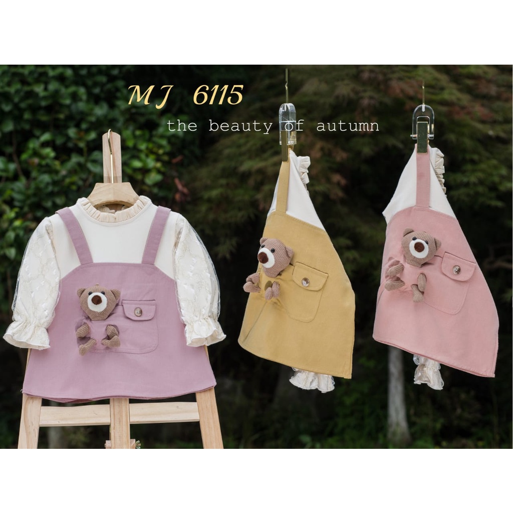 LittleAaron DRESS ROXY BEAR 6115 EBV Baju Dress Anak Perempuan Import