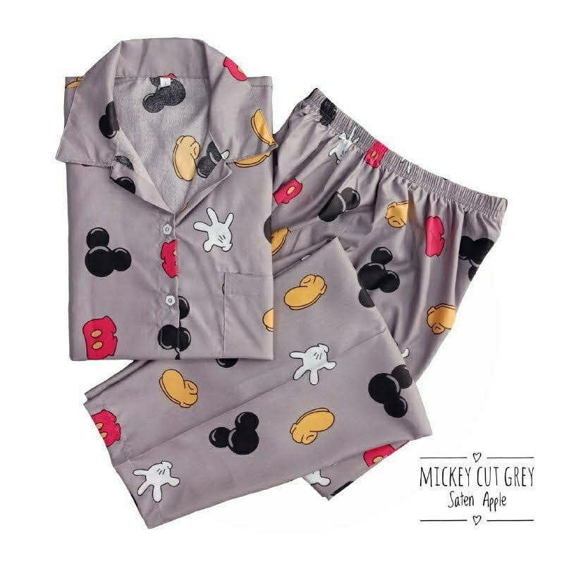 baju tidur piyama dewasa LENGAN PANJANG L muat bb 55 kg setelan piyama baju tidur-5