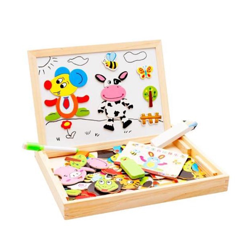 Magnetic Puzzle Board Mainan Papan Tulis Anak Bayi Kreatif