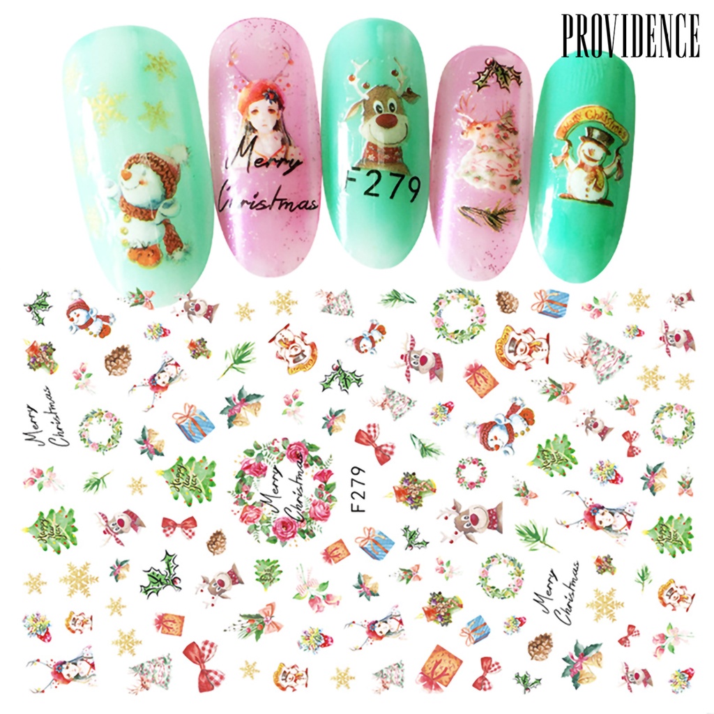 Providence Nail Sticker Christmas Self Adhesive Mini Santa Nail Art Decal Decoration for Fingernail