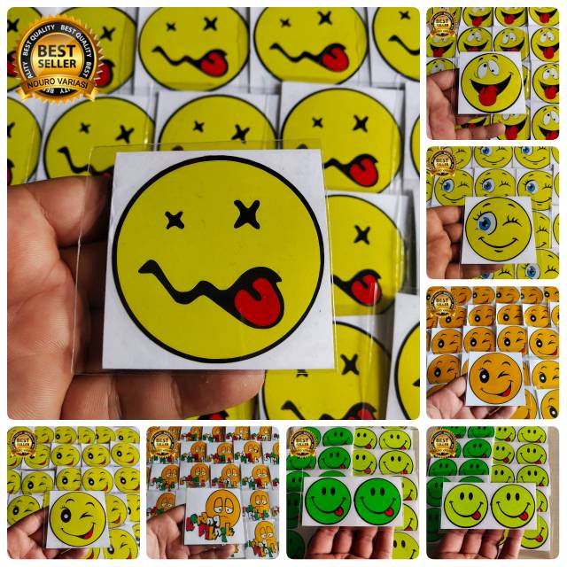  stiker  EMOTICON EMOT KARAKTER SMILE SEDIH  BAHAGIA KETAWA 