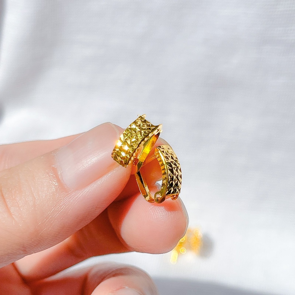 Banyak motif yaa. anak dan dewasa emas model anting jepit asli kadar 65% 70 lokal 0.5 g gr gram cetek klip kristal shogun