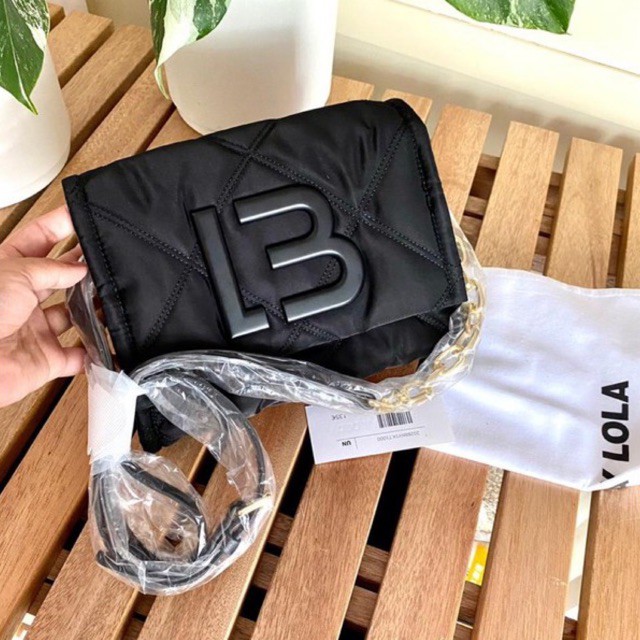 READY STOCK Bimba Y Lola tas selempang authentic parasut small padded black crossbody bag hitam