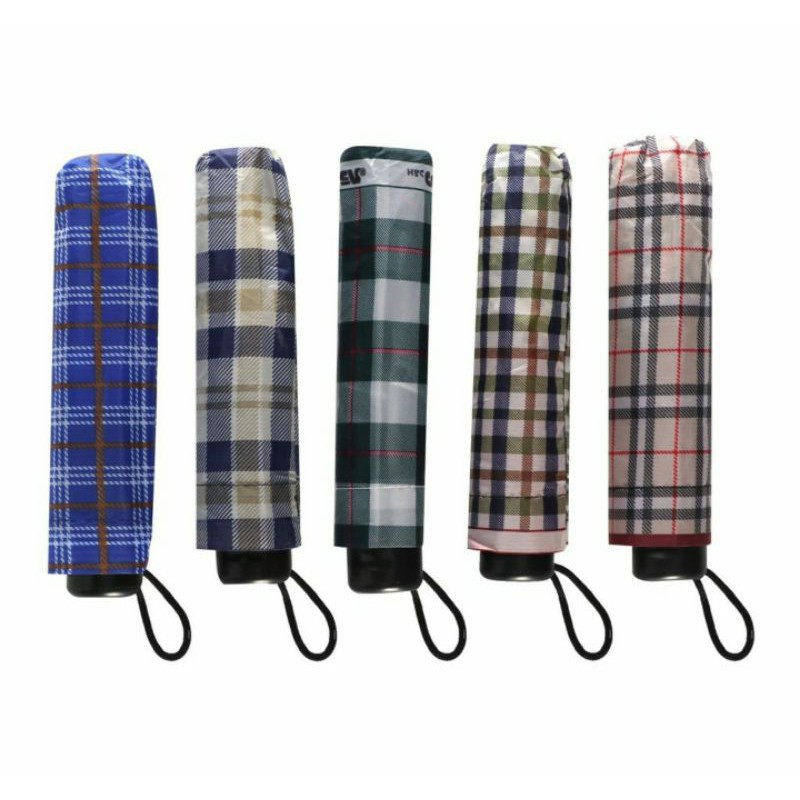 (bonus Sarung) Payung Lipat 3 Motif Kotak Cakep Mewah Unik Elegan Harga Murah Ekonomis Bunga Kembang