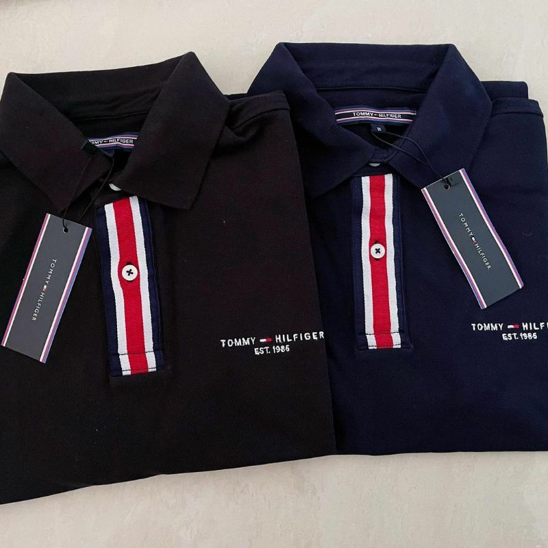 T*mmy H*lfiger Global Stripe Polo Shirt Original Kaos Polo Tommy Hilfiger Termurah