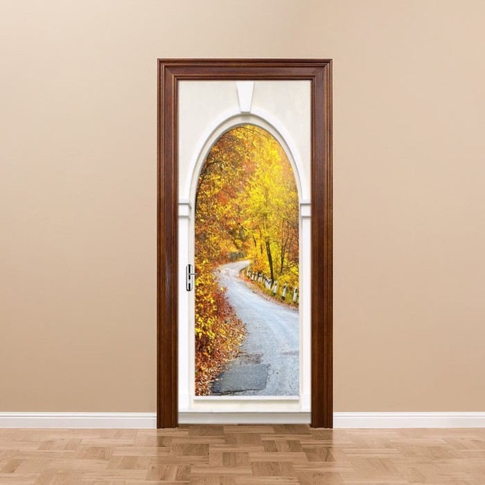 WALLPAPER CUSTOM 3D WALLPAPER PINTU MUSIM GUGUR