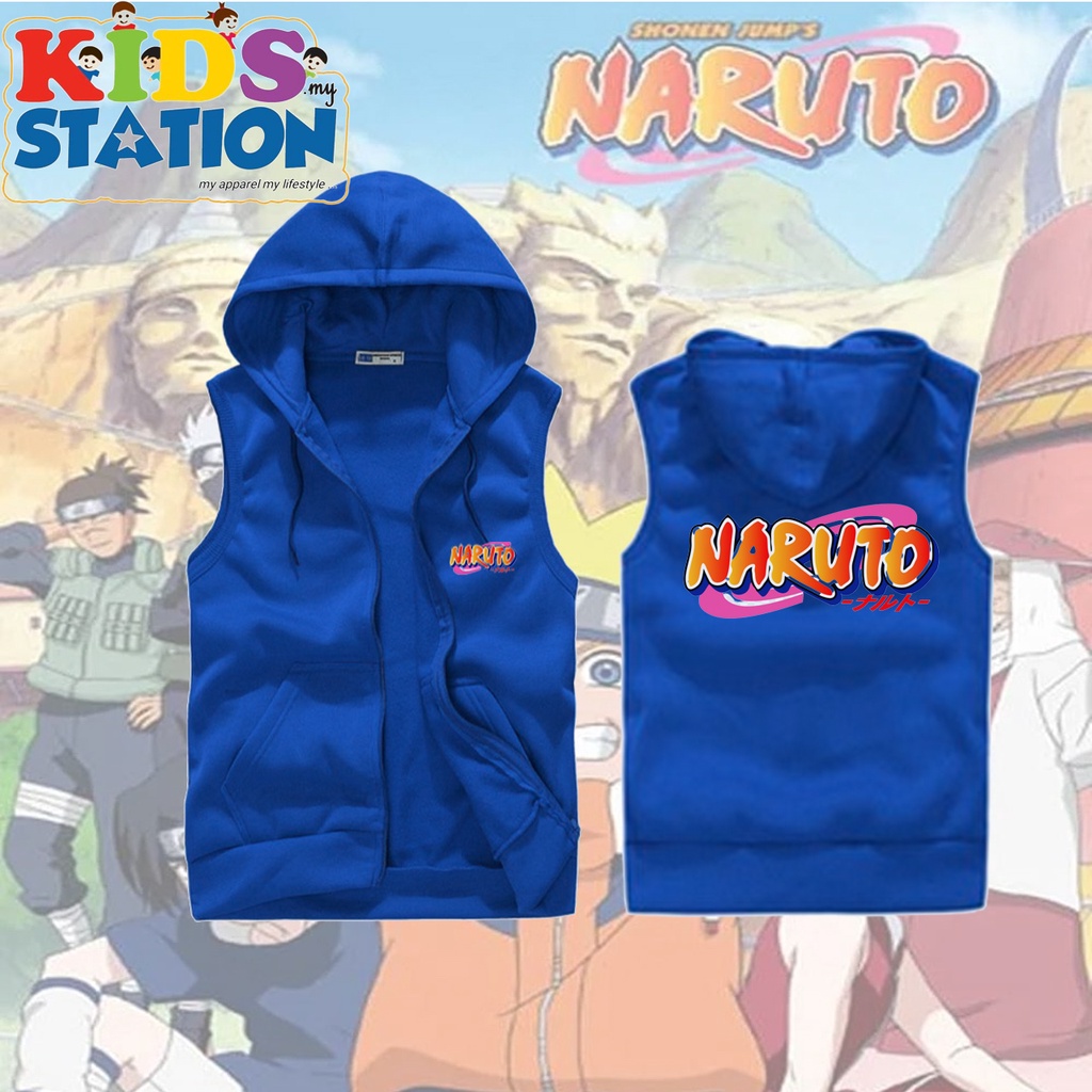 jaket rompi anak naruto logo jaket vest rompi anak laki-laki