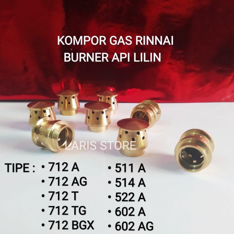 Burner Api Lilin Kuningan Kompor Gas Rinnai Model Baru