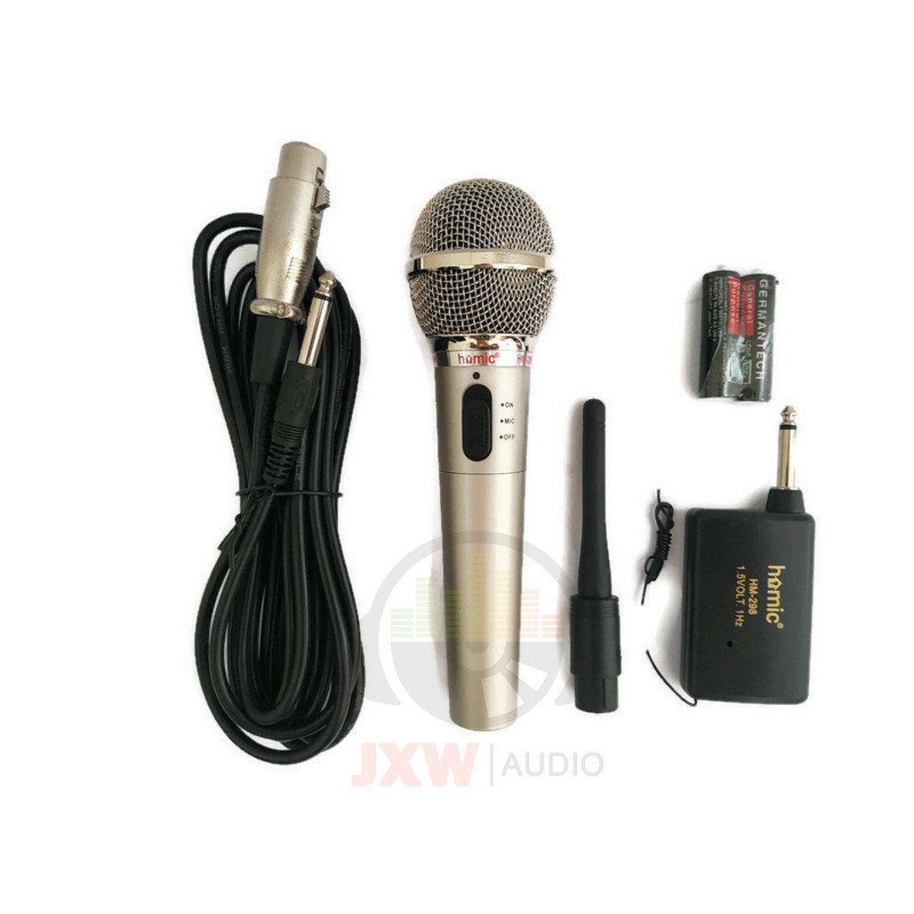 MIC SINGLE WIRELESS HOMIC HM 298 MURAH / MICROPHONE SINGLE WIRELESS HOMIC HM-298 MURAH BAHAN BESI