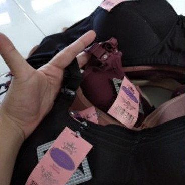 Bra sport wanita bh sport wanita bh ibu tanpa kawat katun serap keringat tanpa busa tipis kait 2 bra quenie