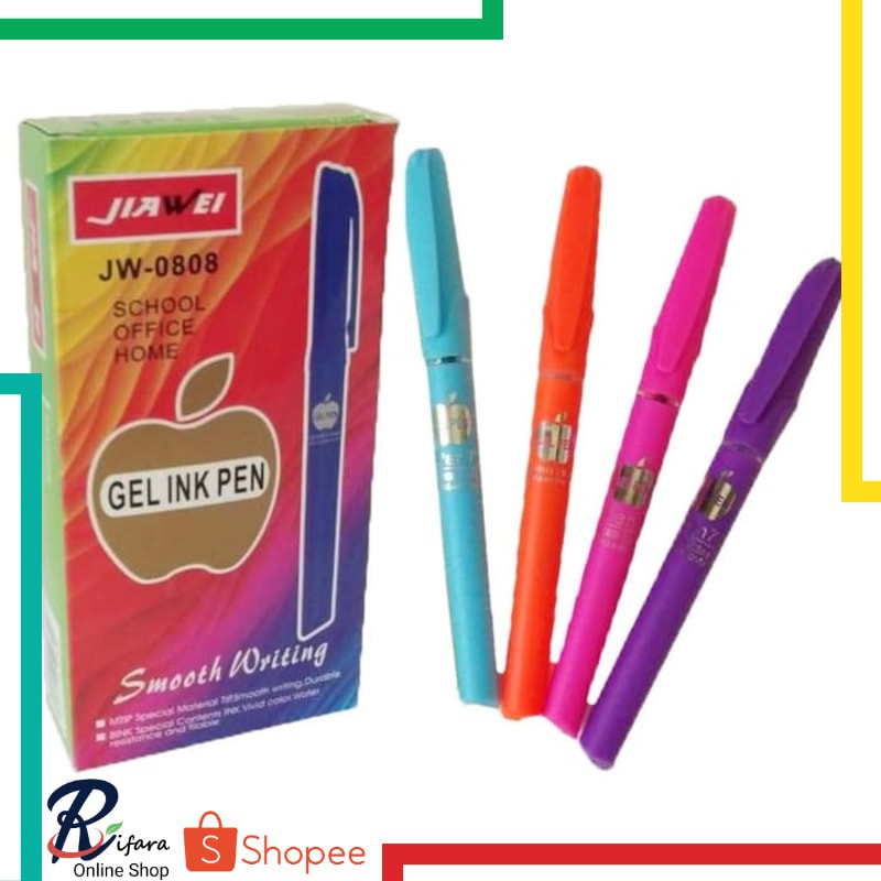 

Terlaris Gel Pen Pena Jel Pulpen Hadiah Promosi 0.5MM Tipis Apple 0808 12 Pcs Elegan