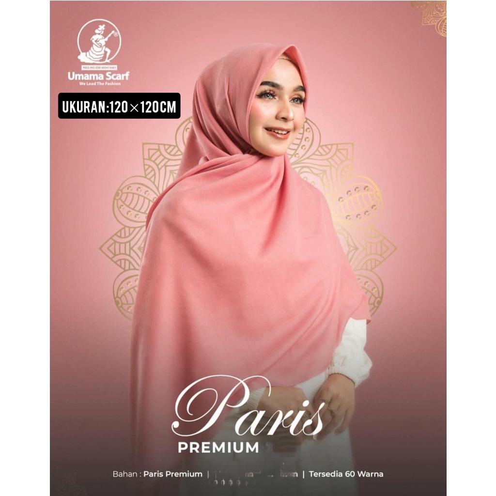 HIJAB PARIS PREMIUM HALUS ADEM UKURAN 120X120 Umama Scarf