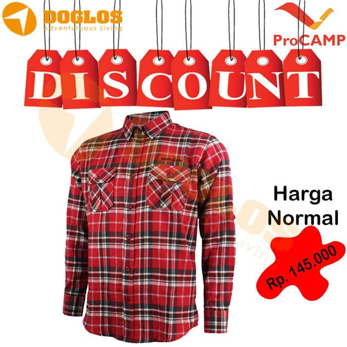 Kemeja Flanel Procamp Merah Baju Flannel Gunung Outdoor Hiking Travel Shopee Indonesia