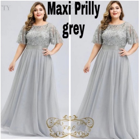 Baju Dress Brukat Wanita Jumbo ld 120 XXL Pesta Kondangan Trend Terbaru 2022 Longdress Party Elegan 