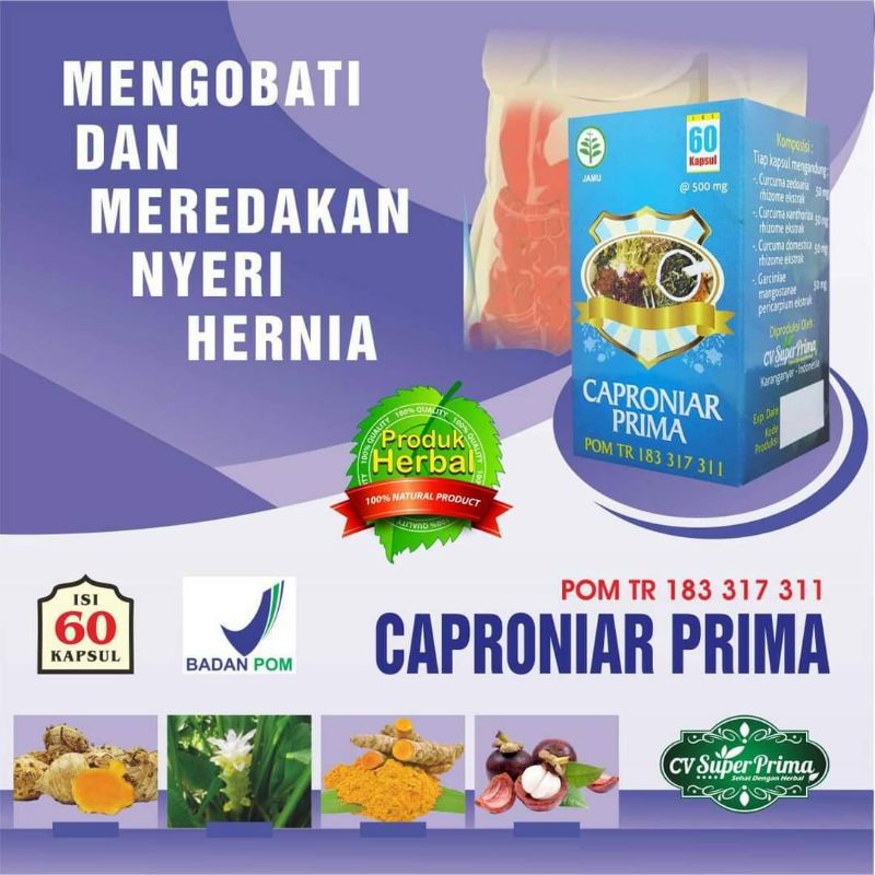 HERBAL CAPRONIAR PRIMA MENGOBATI RASA SAKIT DAN NYERI PADA PENDERITA HERNIA