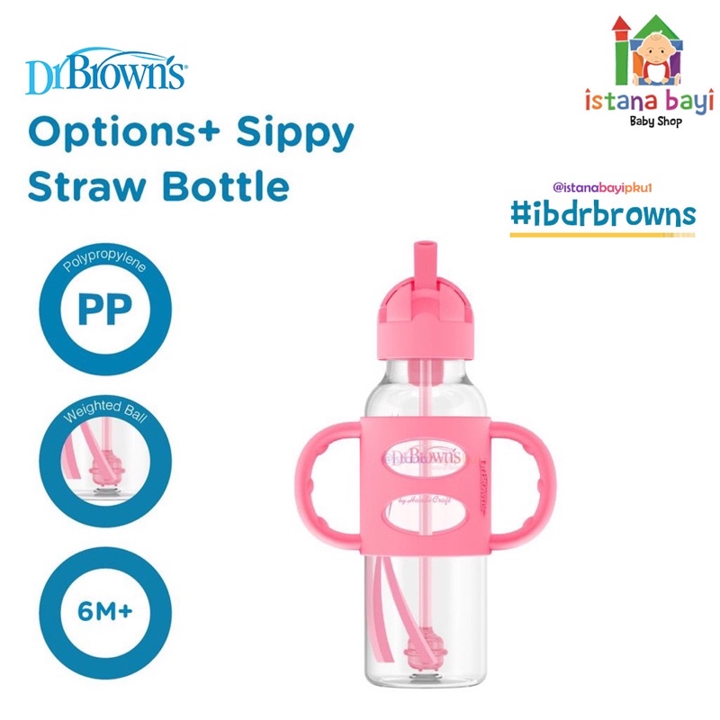 Dr.Brown's Sippy Straw Bottle 8oz/9oz- Botol Anak