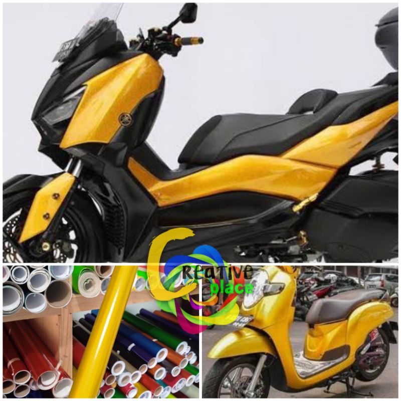 STICKER SKOTLET MOTOR WARNA GOLD CANDY / KUNING CANDY MERK PROFIX